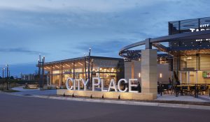 City Place entry, branding, signage.
