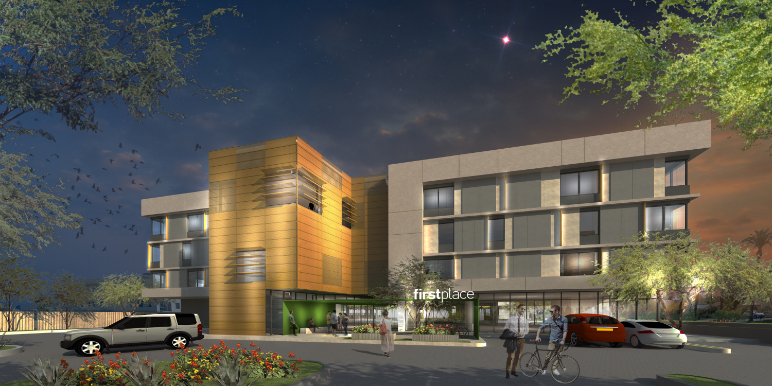 FirstPlace, Night Exterior Rendering