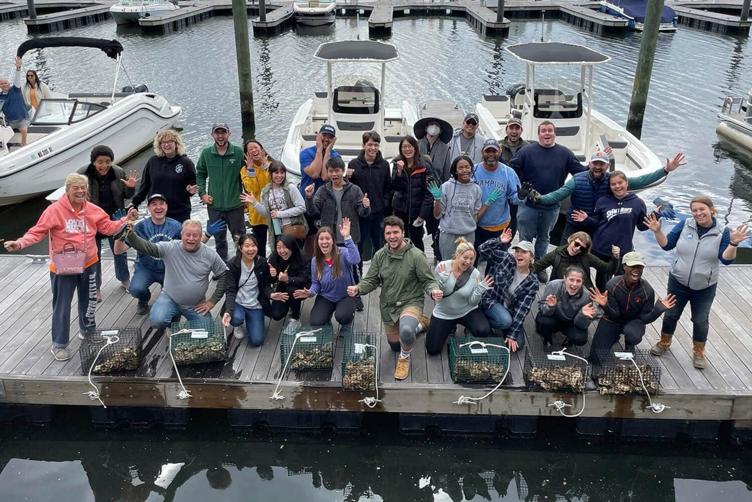 Group of people volunteering at Waterfront Partnership in Baltimore, MD